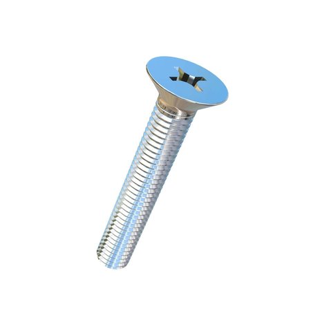 ALLIED TITANIUM M8-1.25 x 50 mm Phillips Flat Machine Screw, Plain Titanium 0035545